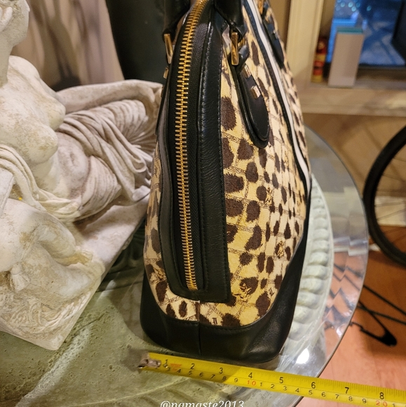 L.A.M.B. Gwen Stefani Leopard Kingston Dome Bowler Bag Designer Leather #41 - Picture 10 of 16